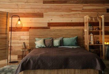 Interior of modern comfortable bedroom