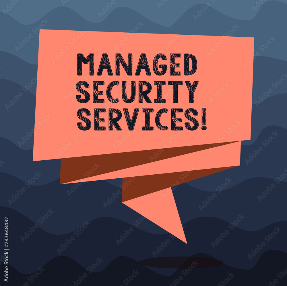 Poster writing note showing managed security services. business photo showcasing approach in analysisaging 