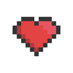 Pixel heart for your design, for Valentine's Day greeting card, for nerds, gamers and IT developers. For couples who adore video games.