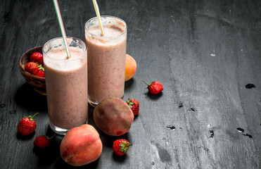 Berry smoothie with fruit.