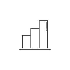 Bar Chart Related Vector Line Icon. Isolated on White Background. Editable Stroke.
