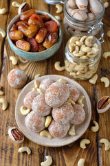 Vegan truffles from dried fruits and cashews