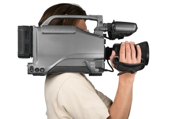 Closeup of a Cameraman Filming