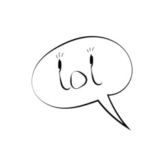vector sketch of the dialogue with the text LOL