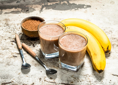 Smoothie With Cocoa And Banana.