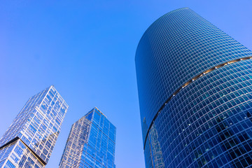 low angle view of modern skyscrapers