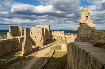 Fototapeta na wymiar Walled inner courtyard of the Gormaz castle