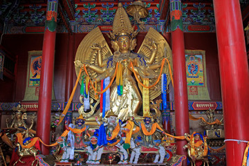 Big White Tara statue in Dazhao Lamasery, Hohhot city, Inner Mongolia autonomous region, China