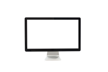 Computer display with blank white screen