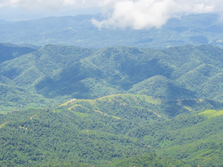 Scenic view landscape of mountains in northern thailand.