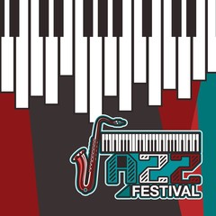 Jazz music, poster background template