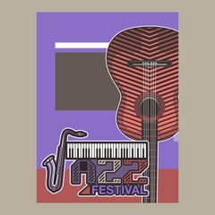 Jazz music, poster background template