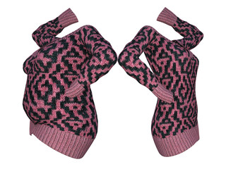 Conceptual fat overweight obese female sweater dress vs slim fit healthy body after weight loss or diet thin young woman isolated. A fitness, nutrition or fatness obesity health shape 3D illustration