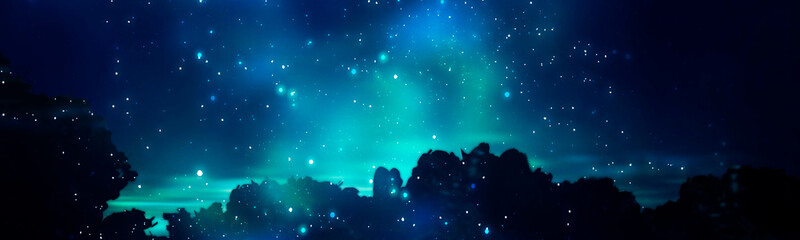 Naklejka premium The depth of the sea water, the ocean floor, the rays of the sun through the water, the underwater world, the sea scene.