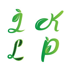 alphabet nature logo set