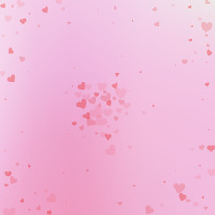 Red heart love confettis. Valentine's day explosio