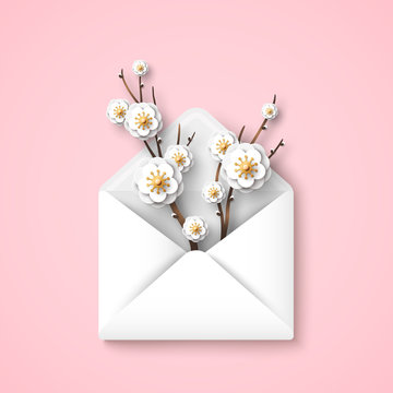 Envelope with spring branches