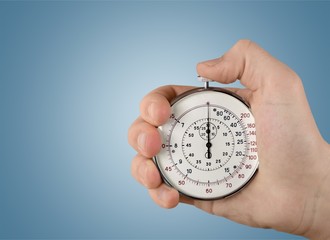 Close-up Stopwatch in Human Hand, Timer
