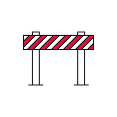 Road Block Sign, Traffic Barrier Vector Illustration