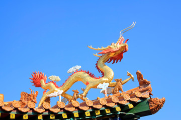 Fototapeta na wymiar dragon sculpture in a temple
