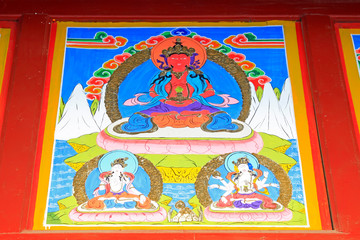 Coloured drawing or pattern in the temple