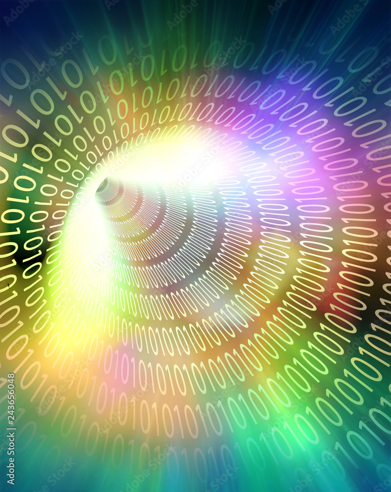 Poster colorful binary tunnel