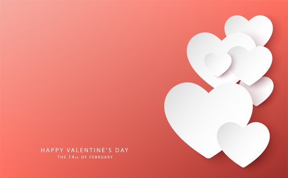 happy valentine's day banner vector design [color of the year 2019]