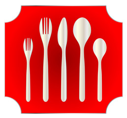 kitchen fork knife spoon cutlery utensil silverware food silhouette vector eps 10