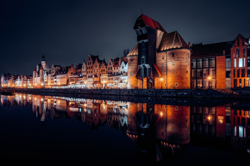 Gdansk old town at night