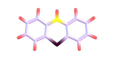Phenothiazine molecular structure isolated on white