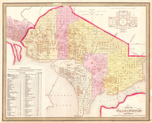 1850, Mitchell Map of Washington D.C. and Georgetown