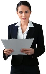 Businesswoman with Documents - Isoalted