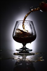 pouring brandy into a glass