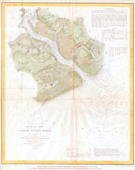 1853, U.S.C.S. Map of the North Edisto River, South Carolina