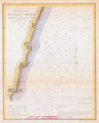 1853, U.S.C.S. Map of the Virginia Coast, Gargathy to Machipongo