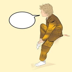 Boy wearing socks. School boy dressing. Illustration of Boy Dressing