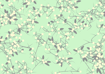 Vector tangled branches with berries. Elements of design in japan style.