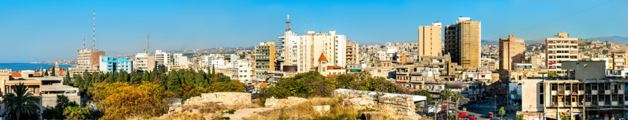 Fototapeta premium Panorama of Sidon town in Lebanon