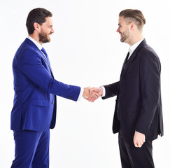 Thank you for cooperation. Collaboration of business people. Men shaking hands. Handshake sign of successful deal. Business meeting. Business deal leaders company. Capital merger. Glad to meet you