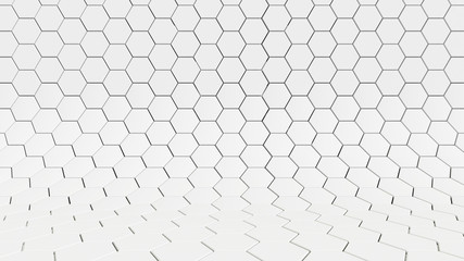 Clear pattern abstract background studio hexagon white, wallpaper futuristic - obrazy, fototapety, plakaty
