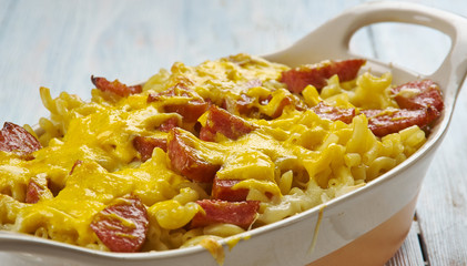 Spicy Smoked Sausage Alfredo Bake