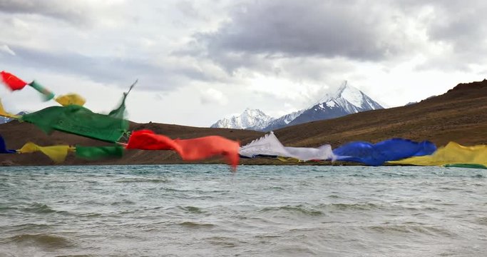 Himalaya lake and mountains background. Travel destination in north India