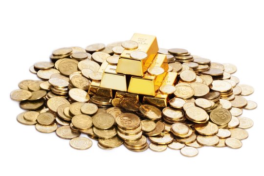 Gold Bars And Gold Coins