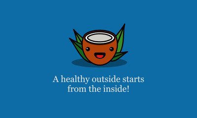 A healthy outside starts from the inside quote poster design