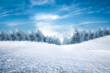 Fototapeta premium Winter background of free space and ice road 
