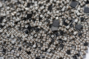 Electronic components, Lots of chip ceramic capacitor and SMD IC