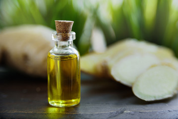 Bottle of ginger oil