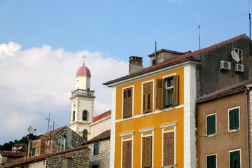 Traditional old Mediterranean architecture in Sibenik, Croatia on a beautiful suny day.