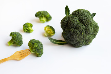 Broccoli on white background.