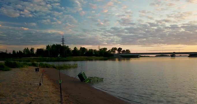 Beautiful view from the top of the river and sunset